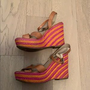 Via Spiga Wedges with orange and pink sides